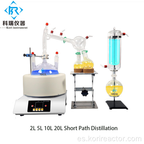 Destilación de paso corto de laboratorio 5l